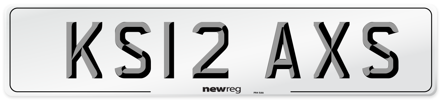 KS12 AXS Number Plate from New Reg